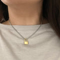 Gold Padlock Necklace