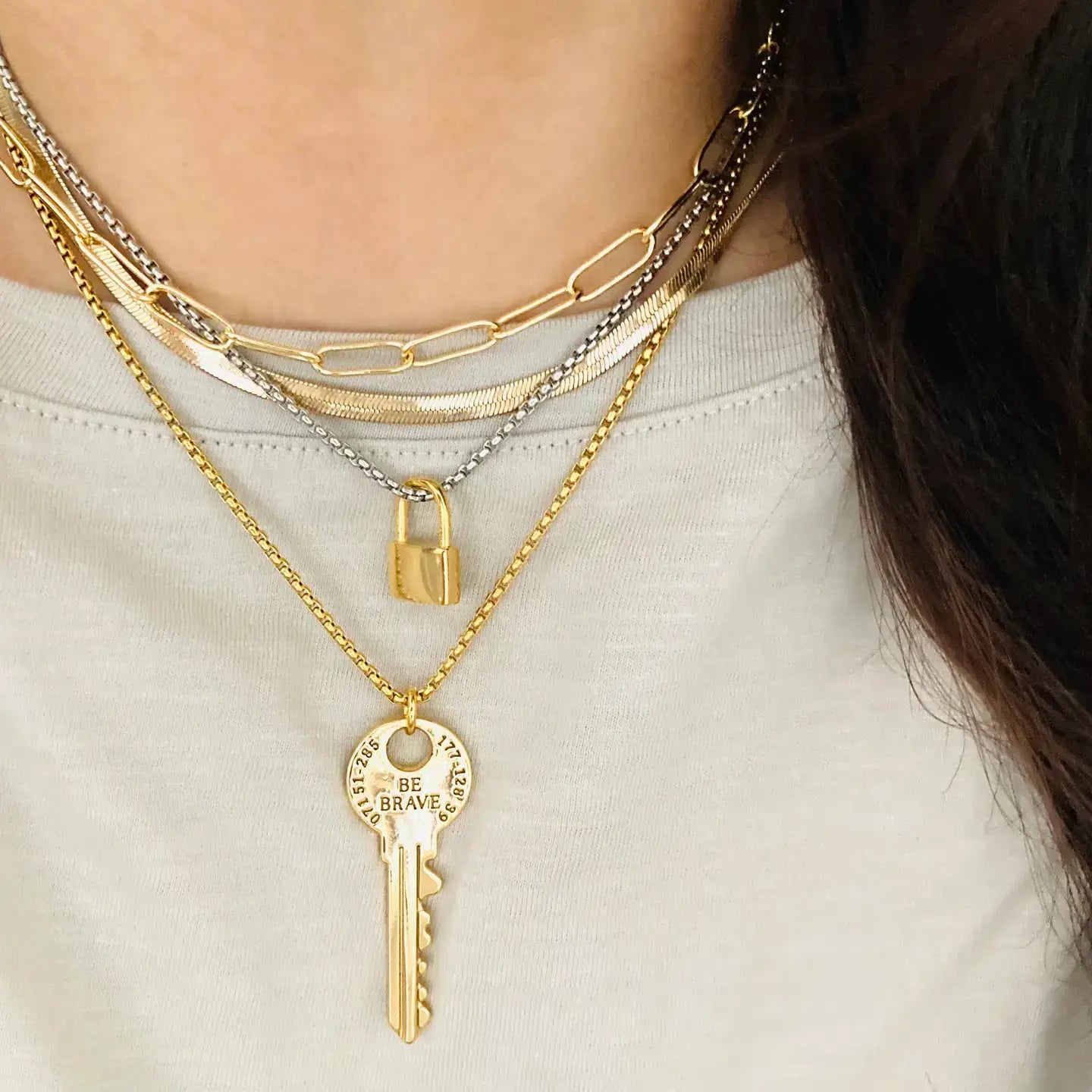 Gold Padlock Necklace