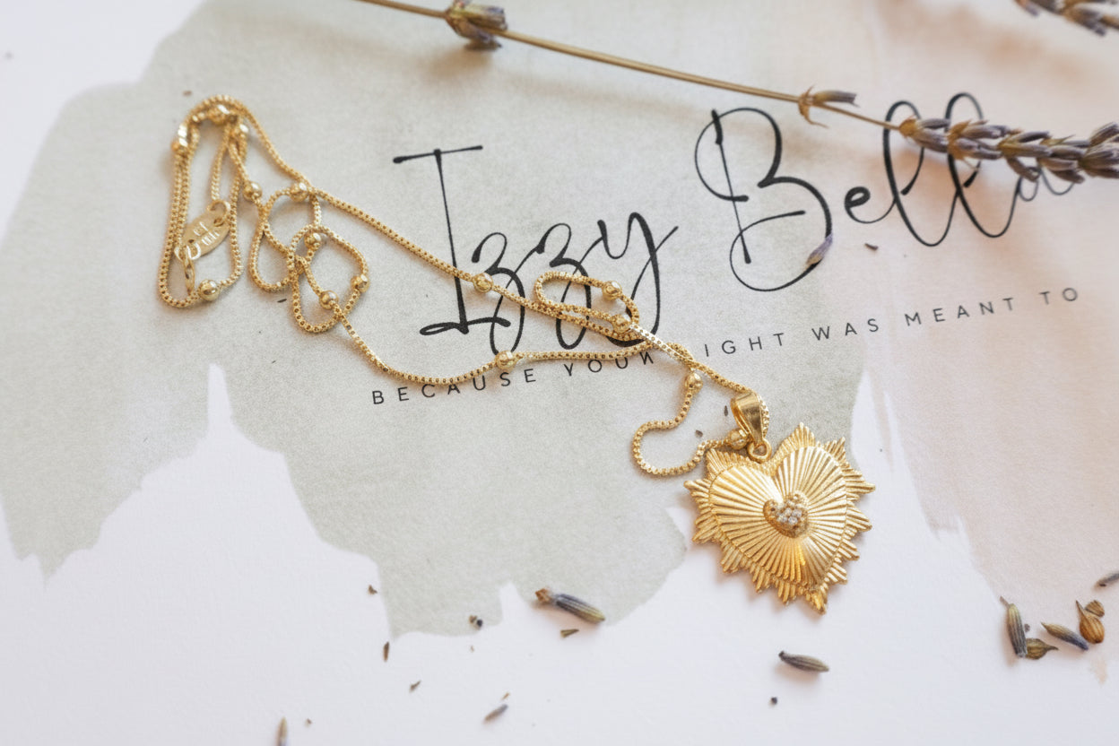 Heart Charm Pendant With Satellite Chain